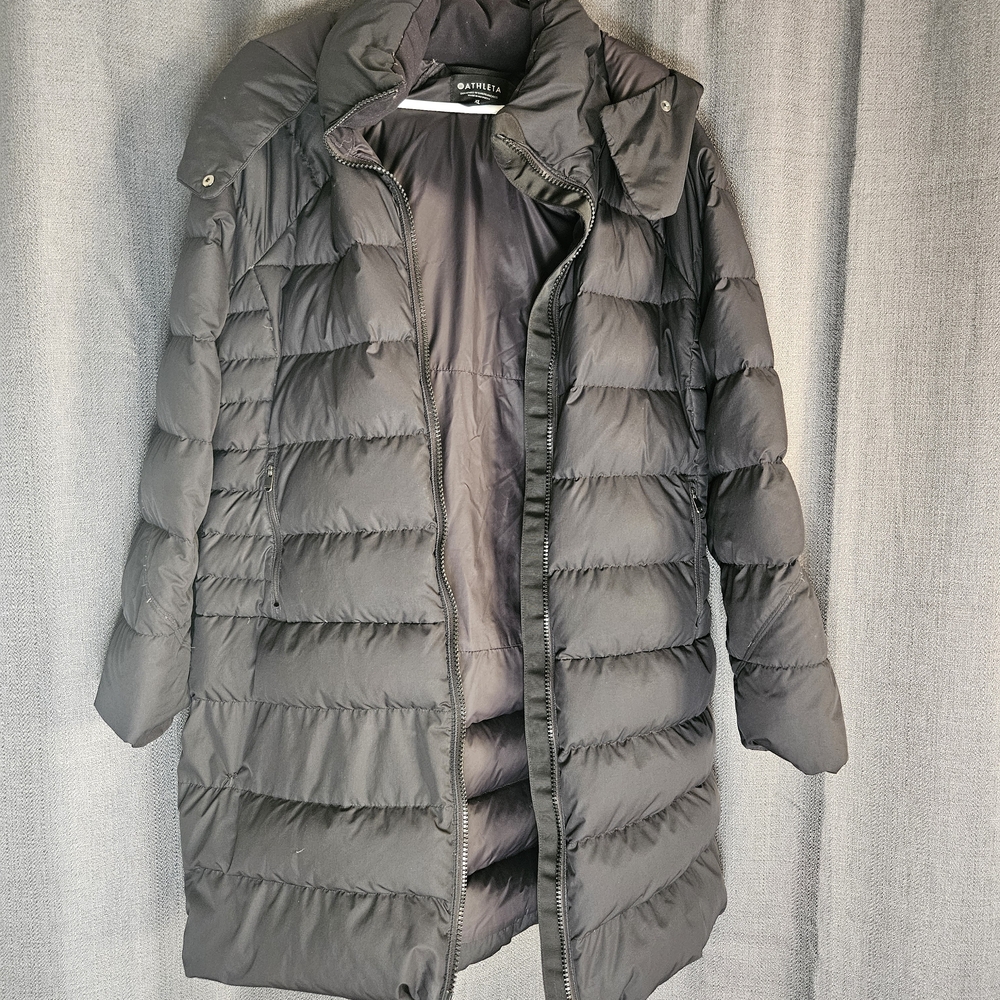 Athleta Black Down Puffer Coat for Women
